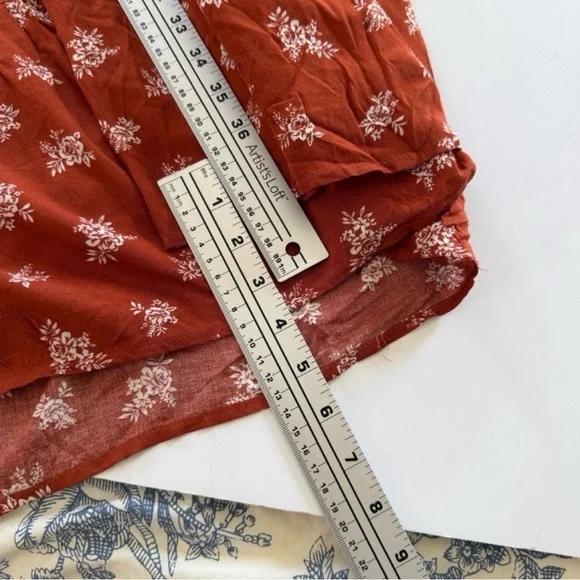 ✨ Alter’d State Rust Floral Tiered Midi Skirt – XL - Picture 7 of 10